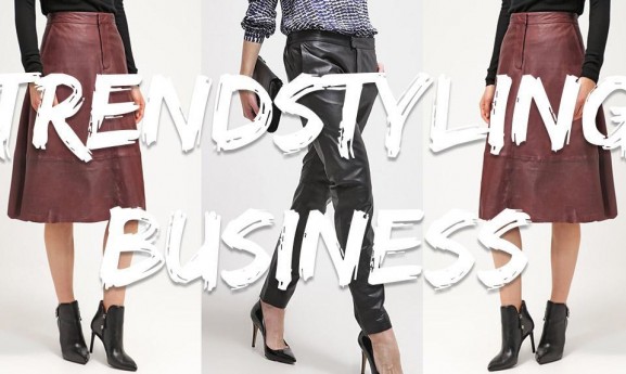 Perfekt gestyltes Outfit mit Leder fürs Büro & Business